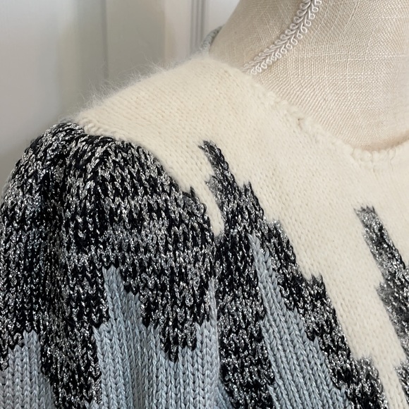 Vintage Gray, Black & Cream Sweater by Angenie / Size Small - Picture 5 of 10